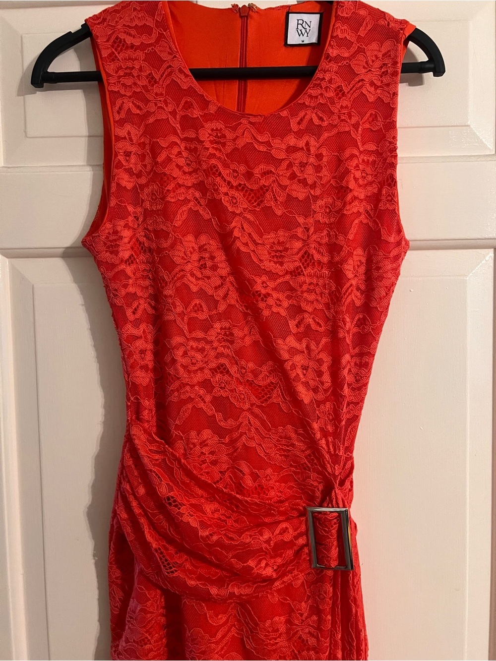 Runaway the label casani Orange Lace Bodycon Dress Side Sash wolf & badger date - Picture 7 of 8